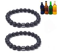 BlingNook Glame Bracelet anti-alcool pour femme, bracelet de sobriété réglable en hématite pour réduire l'envie de boire, soulager l'anxiété et le stress, bijoux pour homme, Adjustable, Pierre, Pas de