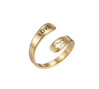 BlingNuts Bague religieuse en acier inoxydable avec croix chrétienne - Taille réglable - Pour maman, fille, sœur, épouse