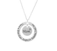 BlingNuts Collier de condoléances pour commémoration « I have a guardian angel in heaven I call her mom », F, Acier inoxydable, Pas de gemme