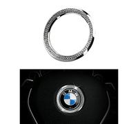 BLINGOOSE Autocollant pour BMW - Emblème de volant BMW 3 5 6 X1 X2 X3 X4 X5 M2 M3 M6 - Paillettes - Décoration de voiture - Strass argentés