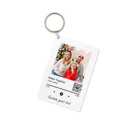 BLINGPAINTING Porte-clés photo personnalisé, chanson de couverture d'album en acrylique personnalisée avec photo porte-clés plaque de musique porte-clés, blanc, 3.1in x 2.0in x 1.2in