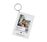 BLINGPAINTING Porte-clés photo personnalisé, chanson de couverture d'album en acrylique personnalisée avec photo porte-clés plaque de musique porte-clés, transparent