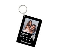 BLINGPAINTING Porte-clés photo personnalisé, chanson de couverture d'album en acrylique personnalisée avec photo porte-clés plaque de musique porte-clés, noir, 3.1in x 2.0in x 1.2in