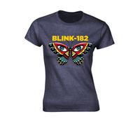 BLINK 182 - BUTTERFLY BLUE T-Shirt, Girlie Womens: 16