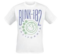 Blink-182 Cali Smile Homme T-Shirt Manches Courtes Blanc L 100% Coton Regular/Coupe Standard