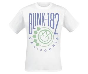 Blink-182 Cali Smile Homme T-Shirt Manches Courtes Blanc L 100% Coton Regular/Coupe Standard