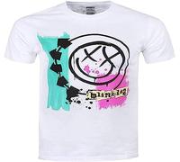 Blink 182 Men T-Shirt Graphic Top Tee Camiseta Short-Sleeve White T-Shirts à Manches Courtes(X-Large)