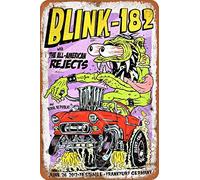 Blink 182 Poster mural en métal rétro avec plaque d'avertissement vintage pour peinture sur fer Décoration drôle à suspendre pour restaurant, club, bureau