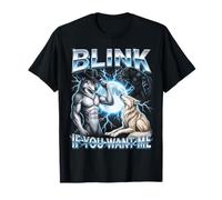 Blink If You Want Me Funny Alpha Wolf Meme Bootleg Y2K T-Shirt