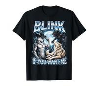 Blink If You Want Me Funny Alpha Wolf Meme Bootleg Y2K T-Shirt