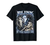Blink If You Want Me Funny Alpha Wolf Meme Bootleg Y2K T-Shirt