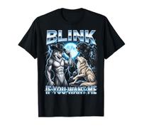 Blink If You Want Me Funny Alpha Wolf Meme Bootleg Y2K T-Shirt