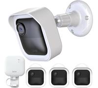 Blink Lot de 3 boîtiers de caméra d'extérieur et support de 4ème génération et 3ème génération Support réglable à 360 °, module de synchronisation 2 supports muraux avec 2 sorties, blanc