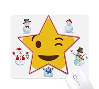 Blink Smile Happy Illustration Pattern Christmas Snowman Family Star Mouse Pad