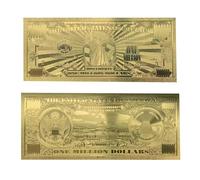 blinkee Miss Lady Liberty Billets de banque originaux plaqués or 24 carats pour décoration 1 million de dollars