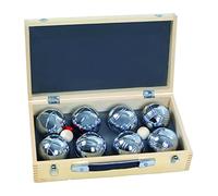 Blinky Coffret de pétanque en bois 8 boules Beige 720 g