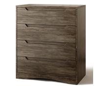 Blishom 4 Pompes Armoire à tiroirs,Armoire de Rangement, Poignée dissimulée, Conception Anti-basculement, Adaptée aux Chambres et aux Salons, 70×40×82cm (Brun foncé)