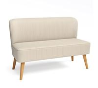 Blishom Canapé 2 Places, Petit loveseat avec revêtement Aspect Velours côtelé, canapé Compact Gain de Place pour Chambre, Salon, Appartement, Beige, 117x53x77cm