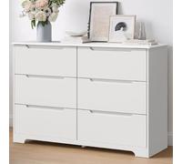 Blishom Commode à 6 Tiroirs, avec Poignées Cachées - Armoire de Rangement Moderne, Grande Capacité et Anti-basculement, Coins Arrondis, pour Chambre et Salon, 120 x 40 x 80 cm