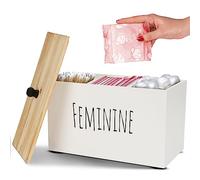 Bliss by Home - Boîte de rangement en bois pour salle de bain, organisateur de produits féminins, décoration de ferme, accessoires