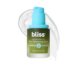 Bliss Niacinamide Disappearing Act Sérum Pores | Réduit les pores et lisse la peau | Infusé avec de la vitamine B3 et du thé vert | Testé dermatologiquement | Végétalien et sans cruauté envers les