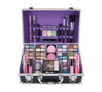 Bliss Trousse de produits de Maquillage Végan - Valise de Maquillage Complète avec Fard à Paupières et à Joues, Rouge à Lèvres, Cire et Poudre à Sourcils, pinceau - Organiseur avec Cadre en Aluminium