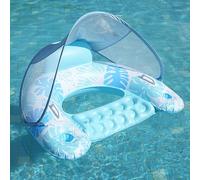 Blissbuilt Bouée Piscine Adulte,Matelas Piscine Gonflable avec Ajustable Auvent,Fauteuil Gonflable Piscine avec Porte-Gobelet et Dossier,Portable Hamac à Eau Multicolore,pour Summer Party Plage