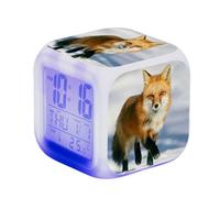 Blissbuilt Réveil numérique pour Enfant avec 7 Couleurs de Veilleuse,Snooze,LED Cube avec lumières Enfants réveils Horloge pour Table de Chevet pour Enfants et Adolescents (Motif Renard)
