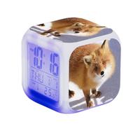 Blissbuilt Réveil numérique pour Enfant avec 7 Couleurs de Veilleuse,Snooze,LED Cube avec lumières Enfants réveils Horloge pour Table de Chevet pour Enfants et Adolescents (Motif Renard)