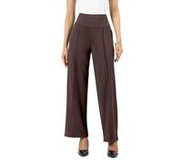 BlissClub Pantalon décontracté décontracté pour femme, Marron Barkha Grande longueur, L