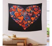 BLISSCOZY Cœur d'amour Tapisseries Tapisseries Murale Couverture Décoration Murale Pour Tissu Décoration Chambre Dortoir Fête 180cmx230cm