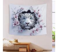 BLISSCOZY Snow Léopard Tapisseries Tapisseries Murale Couverture Décoration Murale Pour Chambre Salon Serviette De Plage 180cmx230cm