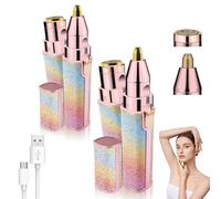 Blissean Facial Shaver, Glowtrim Premium Facial Shaver, 2-in-1 Women's Eyebrow and Face Hair Removal Device, Electric Eyebrow Trimmer Pen for Women (2Pcs,Colorful)
