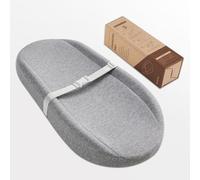 Blissful Diary Matelas à langer avec doublure imperméable en mousse, comprend une housse douce et lavable, tapis à langer profilé pour commode avec fond antidérapant, 81,3 x 40,6 cm, gris