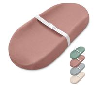 Blissful Diary Matelas à langer en mousseline avec doublure imperméable en mousse, tapis à langer avec housse pour commode (rose poussiéreux, avocat)