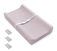 Blissful Diary Matelas à langer profilé avec housse en polyuréthane imperméable et facile à nettoyer, taille standard, confortable pour commodes/tables, taupe
