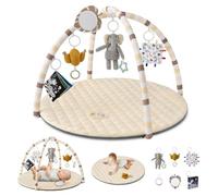 Blissful Diary Tapis de gymnastique pour bébé avec 6 jouets amovibles pour développer les capacités sensorielles et motrices, basé sur scène, facile à installer et à nettoyer