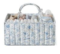 Blissful Diary Vintage Rose Floral Organiseur de couches - Panier pour bébé - Bleu
