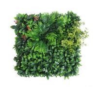 BlissfulAbode 1pcs Panneaux de haie Artificielle avec Toile de Fond en Gazon Artificiel, 50 x 50 cm, Vert, Mur Vegetal Artificiel Interieur(Style 2)