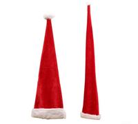 BlissfulAbode Bonnet de Père Noël élégant en peluche, excellent choix pour les fêtes de Noël et du Nouvel An (A)
