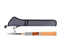 BlissfulAbode Canne à pêche portable en bois massif de 1,5 m, tissu de carbone 24T avec couche croisée en forme de X, dureté non linéaire pour la sensibilité et la force, compacte de 32,5 cm une fois