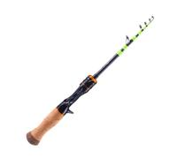 BlissfulAbode Canne à Pêche Télescopique pour Cheval Bouche Poisson UL Light Action Carbon Pole avec Fuji '0' Ring Compact Voyage Design pour Red Eye, Vert Légèrement, Rayures Blanches - 1 PC