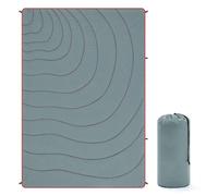 BlissfulAbode Couverture de camping portable pour voyage en plein air, tapis de pique-nique imperméable et chaud, 140 x 200 cm, couverture isolante légère pour randonnée, plage, festival, gris (1)