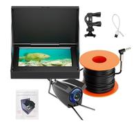 BlissfulAbode Détecteur de poissons à écran ultra clair de 5" avec caméra sous-marine pour pêche sur glace et bateau, grand angle de 220°, profondeur de détection de 100 m, vision nocturne