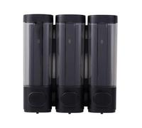 BlissfulAbode Distributeur de savon mural de 300 ml pour gel douche, shampooing, après-shampoing avec pompe antidérapante améliorée et design anti-fuite, recharge facile et installation sans