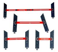 BlissfulAbode Gabarit de mesure réglable en aluminium pour marches d'escalier - Pour mesurer l'angle de précision - 20,3 à 152,4 cm - Rouge et noir