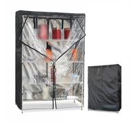 BlissfulAbode Housse d'étagère 210D Oxford robuste avec façade en PVC transparent et fermetures éclair en T pour intérieur et extérieur 36 x 19 x 157,5 cm