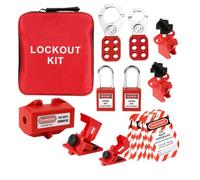 BlissfulAbode Kit électrique d'étiquette de verrouillage pour vanne industrielle et disjoncteur de sécurité - Kit complet de verrouillage avec cadenas, loquets et étiquettes - Portable TLB-04, S/CS38