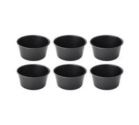BlissfulAbode Lot de 6 moules à pudding en acier au carbone pour muffins et tartes 100 ml