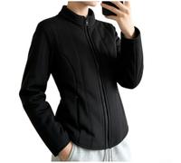 BlissfulAbode Manteau d'hiver isolé en polyester pour femme, coupe | Fermeture éclair sur le devant, col montant, doublure épaisse et chaude, élasticité modérée, coupe régulière